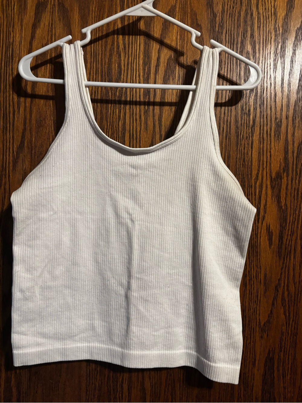 a new day White Ribbed Tank Crop Top